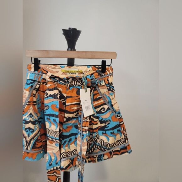 CHUFY KATHMANDU HEIGHTS Keket Shorts Pleated Navy Boho Belted Tie Small NWT - Picture 2 of 9